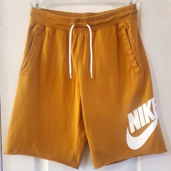 Nike Other - Nike Shorts, Athletic Shorts French Terry, Mustard Yellow Size Small